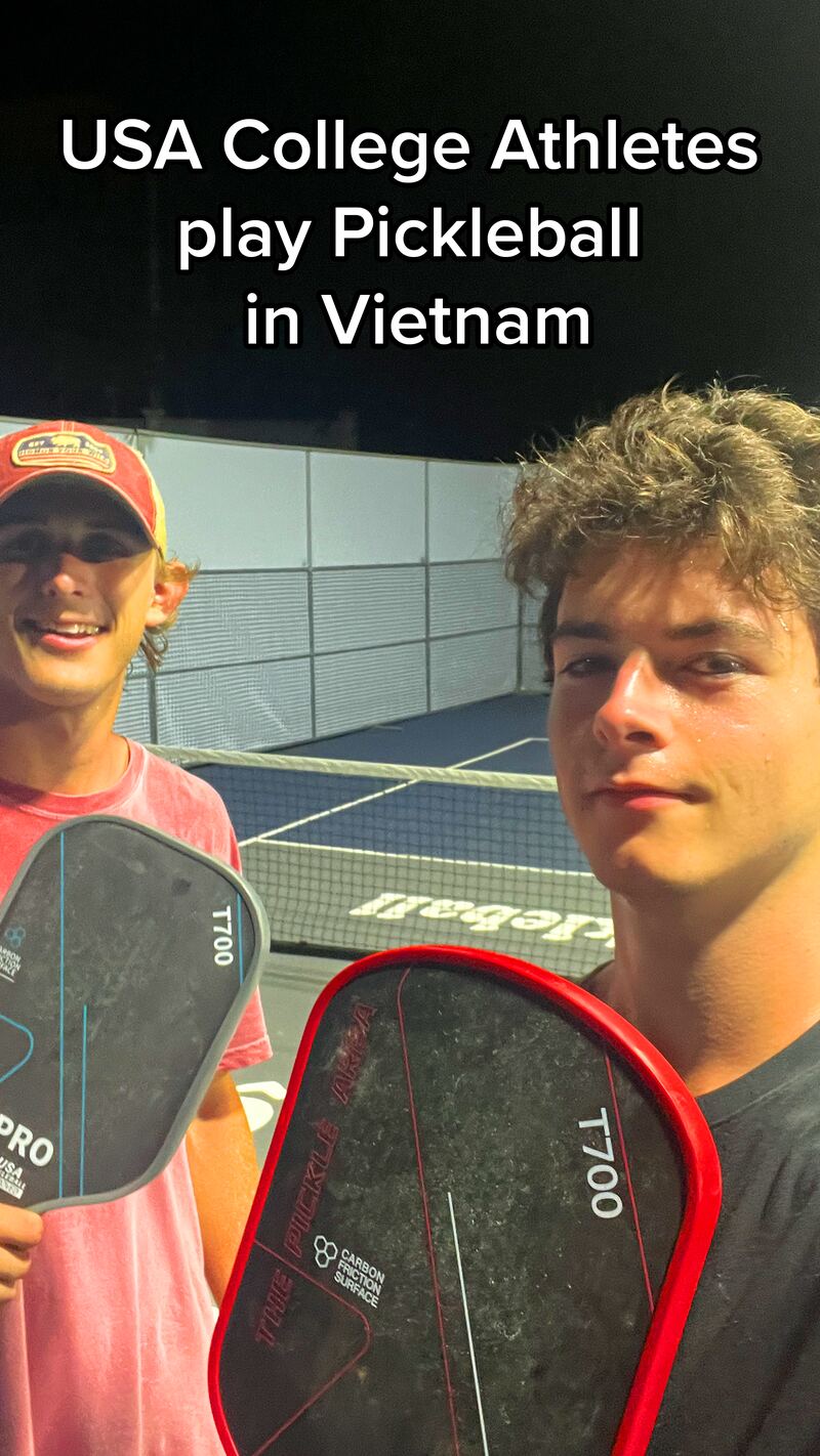 USA College Athletes play Pickleball in Vietnam
